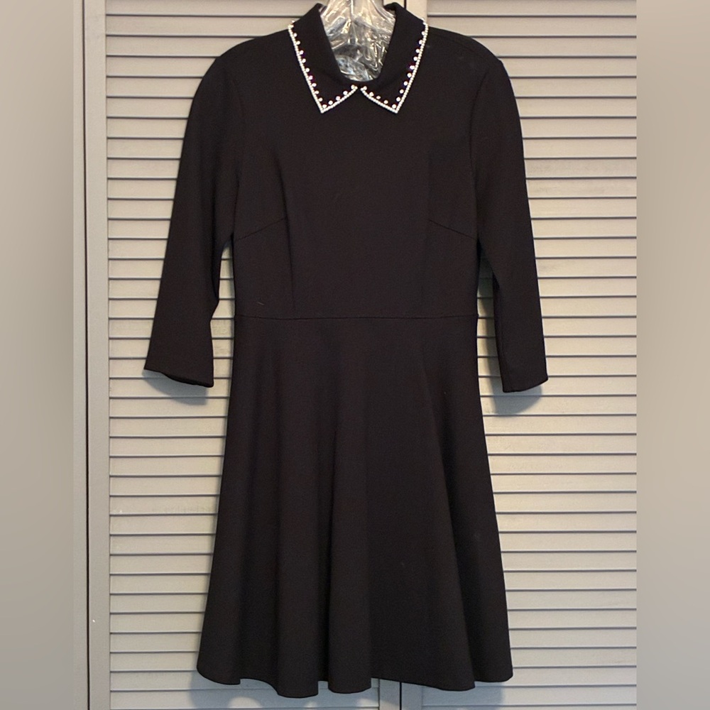 Kate Spade little black dress with beaded collar